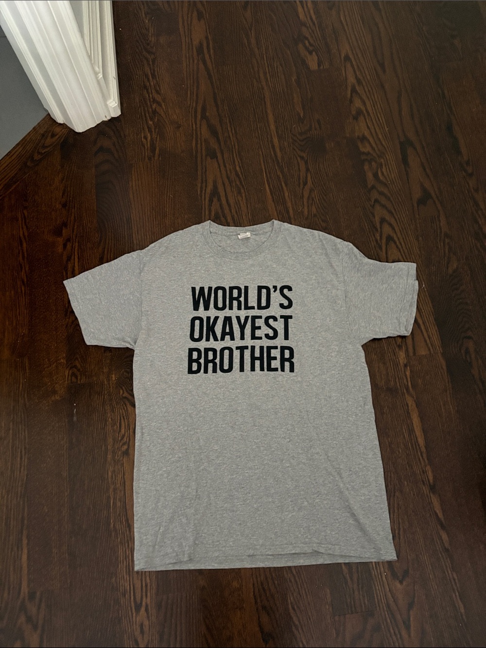 World's Okayest Brother Gray Graphic Tee